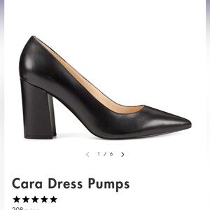 Nine West Black Leather Cara Pumps